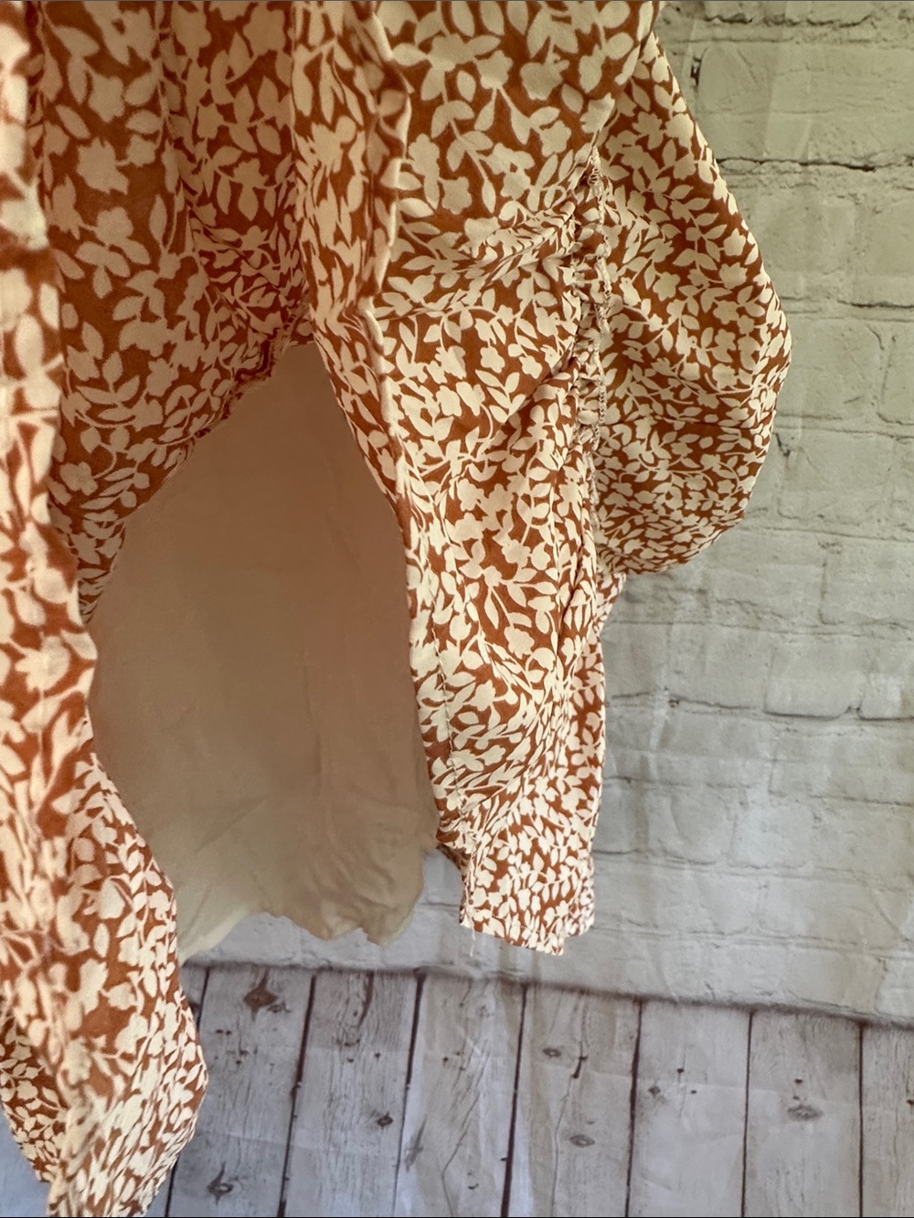 Petal & Pup Rust and White Floral Mini Dress - Picture 5 of 11